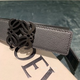 Loewe Soft Grain Leather Anagram Buckle 32mm Belts Black