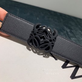 Loewe Soft Grain Leather Anagram Buckle 32mm Belts Black