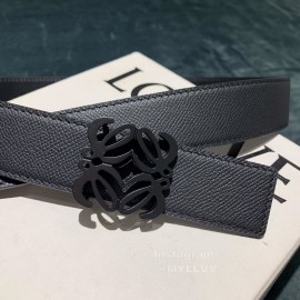Loewe Soft Grain Leather Anagram Buckle 32mm Belts Black