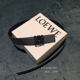 Loewe Soft Grain Leather Anagram Buckle 32mm Belts Black