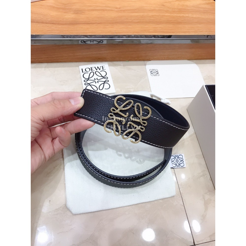 Loewe Soft Calf Vintage Anagram Buckle 40mm Belts Black