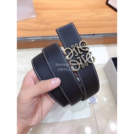 Loewe Soft Calf Vintage Anagram Buckle 40mm Belts Black