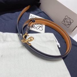 Loewe Fashion Leather Gold Buckle 15mm Belts Black