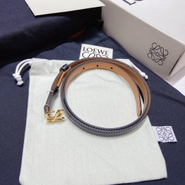 Loewe Fashion Leather Gold Buckle 15mm Belts Black