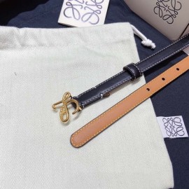 Loewe Fashion Leather Gold Buckle 15mm Belts Black