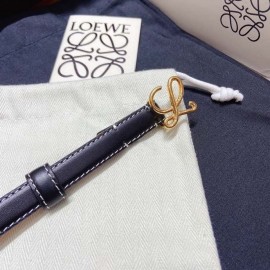 Loewe Fashion Leather Gold Buckle 15mm Belts Black