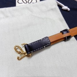 Loewe Fashion Leather Gold Buckle 15mm Belts Black