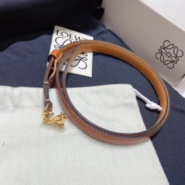 Loewe Fashion Leather Gold Buckle 15mm Belts Brown