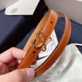 Loewe Fashion Leather Gold Buckle 15mm Belts Brown