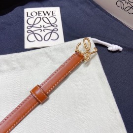 Loewe Fashion Leather Gold Buckle 15mm Belts Brown