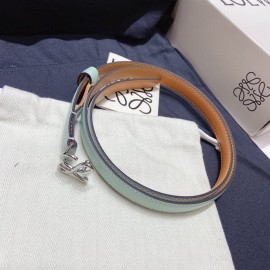 Loewe Fashion Leather Gold Buckle 15mm Belts Blue