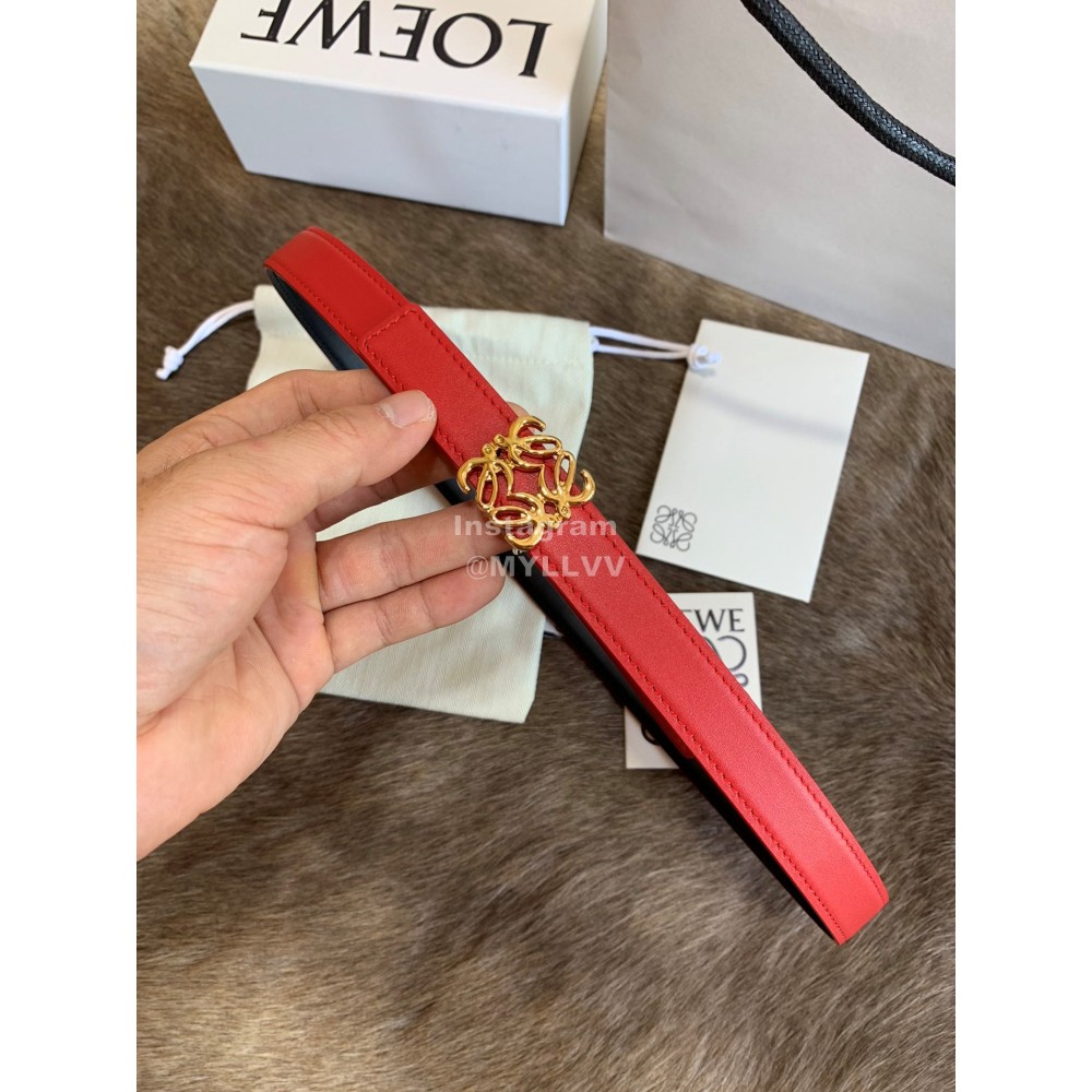 Loewe Fashion Calfskin Anagram Buckle 20mm Belts Red
