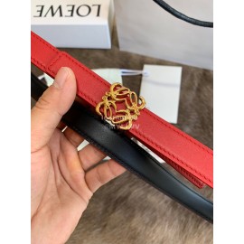 Loewe Fashion Calfskin Anagram Buckle 20mm Belts Red
