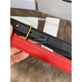 Loewe Fashion Calfskin Anagram Buckle 20mm Belts Red