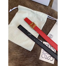 Loewe Fashion Calfskin Anagram Buckle 20mm Belts Red