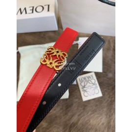 Loewe Fashion Calfskin Anagram Buckle 20mm Belts Red