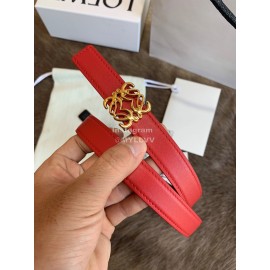 Loewe Fashion Calfskin Anagram Buckle 20mm Belts Red
