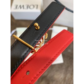 Loewe Fashion Calfskin Anagram Buckle 20mm Belts Red