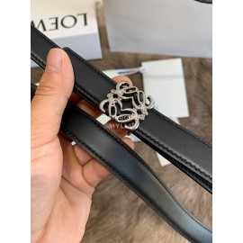 Loewe Fashion Calfskin Anagram Buckle 20mm Belts Black