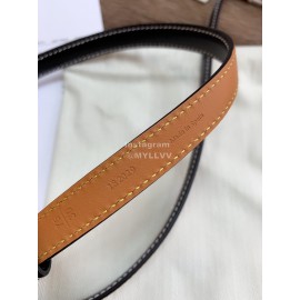 Loewe Fashion Leather Gold Buckle 13mm Belts Black