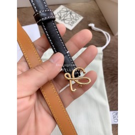 Loewe Fashion Leather Gold Buckle 13mm Belts Black