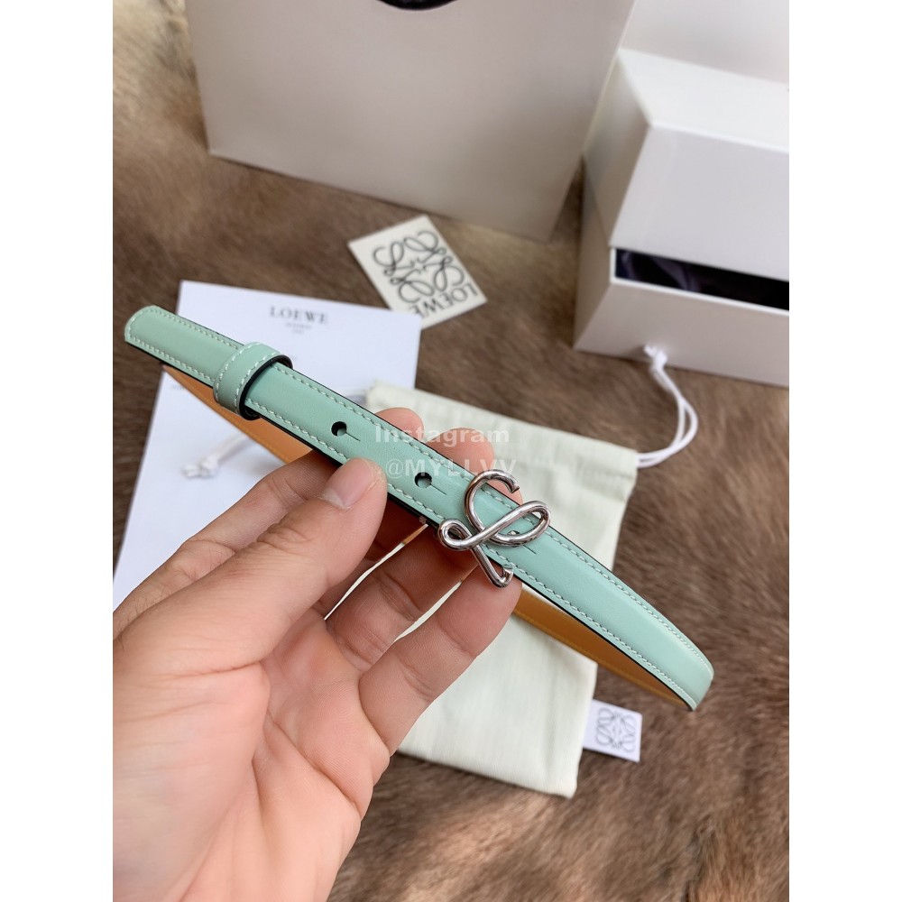 Loewe Fashion Leather Gold Buckle 13mm Belts Blue