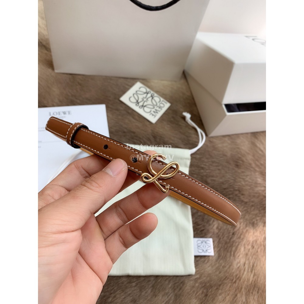 Loewe Fashion Leather Gold Buckle 13mm Belts Brown