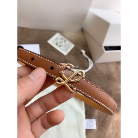Loewe Fashion Leather Gold Buckle 13mm Belts Brown