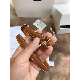 Loewe Fashion Leather Gold Buckle 13mm Belts Brown