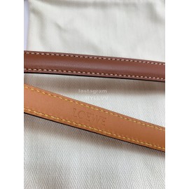 Loewe Fashion Leather Gold Buckle 13mm Belts Brown