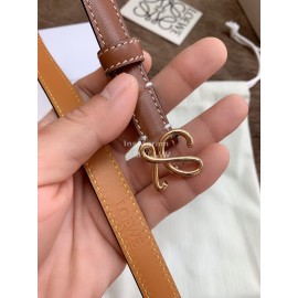 Loewe Fashion Leather Gold Buckle 13mm Belts Brown