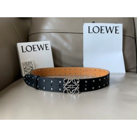 Loewe Soft Leather Rivet Silver Buckle 40mm Belts 