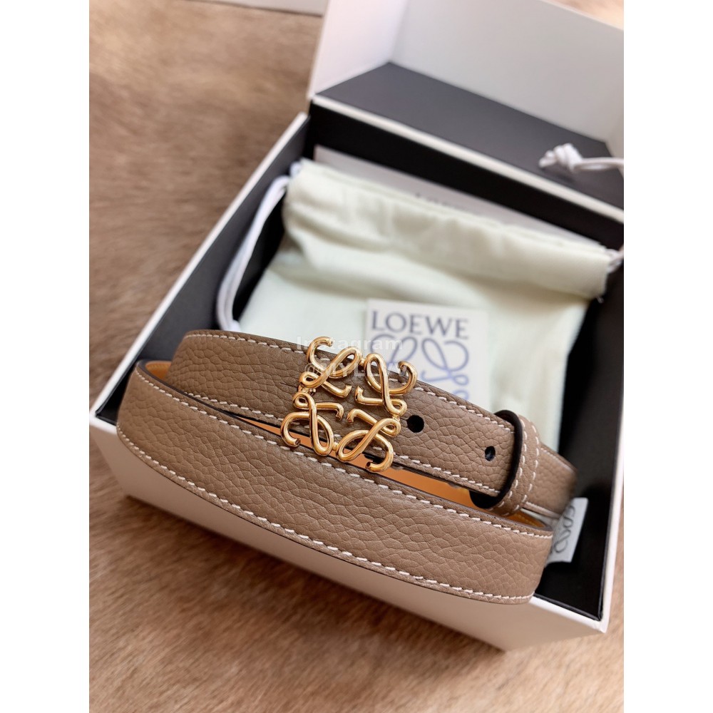 Loewe Fashion Calf Gold Buckle 20mm Belts Coffee