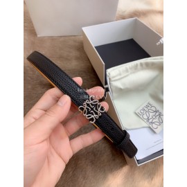 Loewe Fashion Calf Silver Buckle 20mm Belts Black