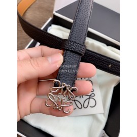 Loewe Fashion Calf Silver Buckle 20mm Belts Black