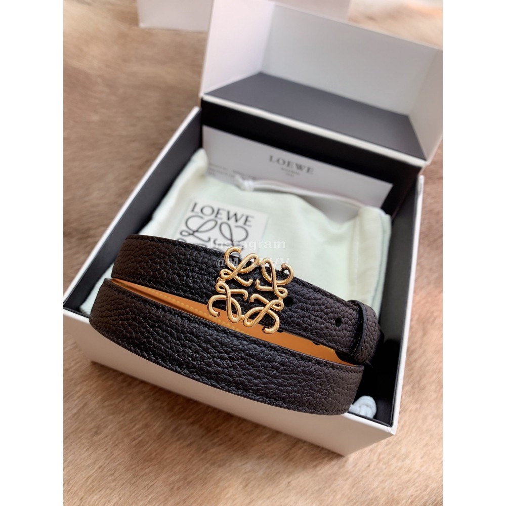 Loewe Fashion Black Calf Gold Buckle 20mm Belts