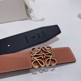 Loewe New Calf Gold Anagram Buckle 40mm Belts For Men Tan