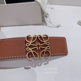 Loewe New Calf Gold Anagram Buckle 40mm Belts For Men Tan