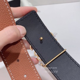 Loewe New Calf Gold Anagram Buckle 40mm Belts For Men Tan