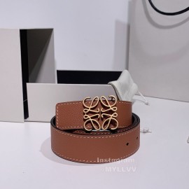 Loewe New Calf Gold Anagram Buckle 40mm Belts For Men Tan