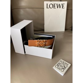 Loewe Bicolor Cowhide Anagram Buckle 40mm Belts Tan