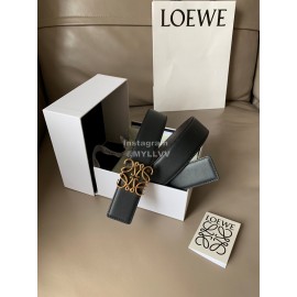 Loewe Bicolor Cowhide Anagram Buckle 40mm Belts Black