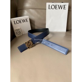 Loewe Bicolor Cowhide Anagram Buckle 40mm Belts Blue