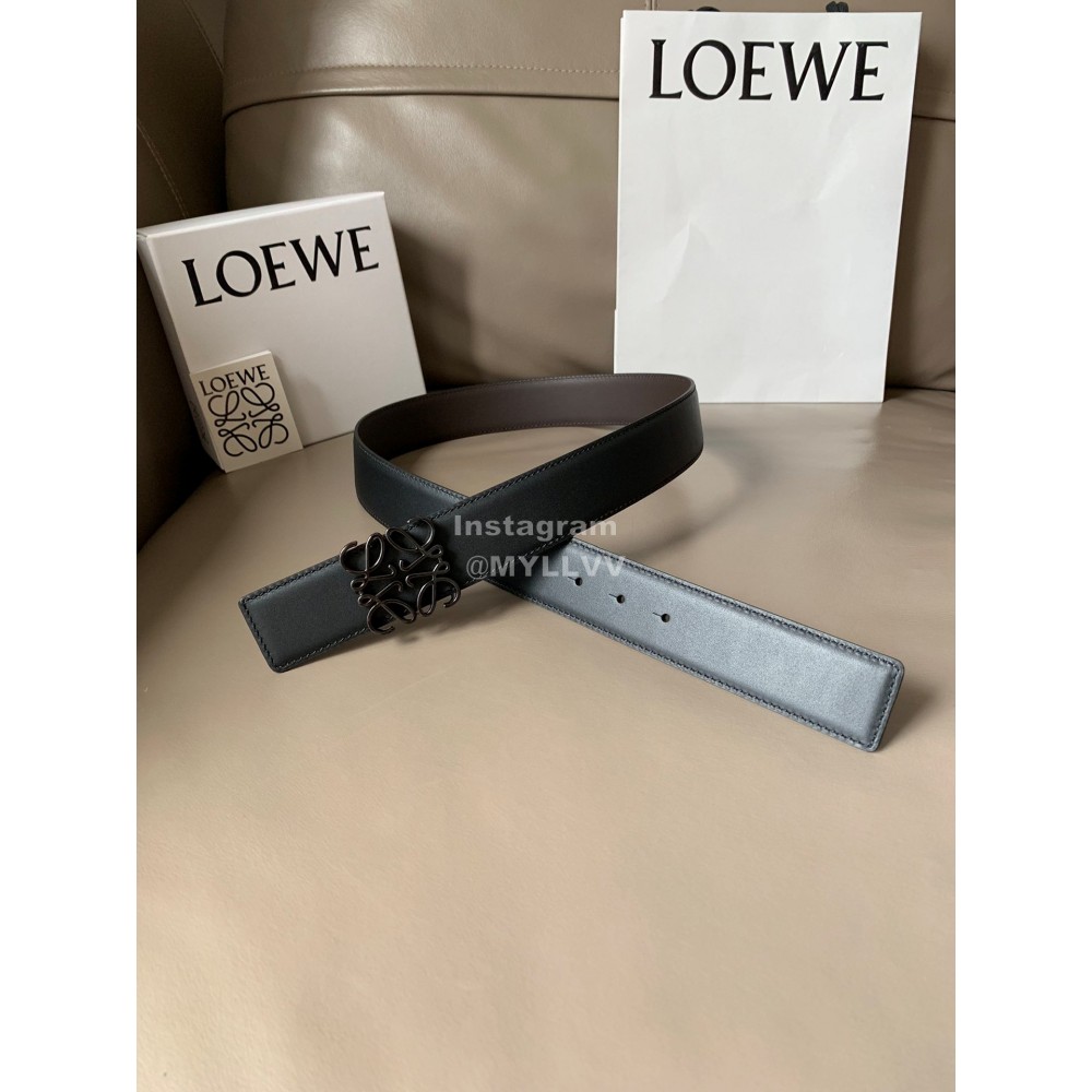 Loewe Bicolor Cowhide Black Anagram Buckle 40mm Belts