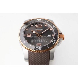 Longines Fashion Brown Rubber Strap Watch