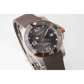 Longines Fashion Brown Rubber Strap Watch