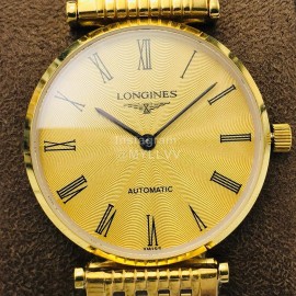 Longines Lg Factory 904l Refined Steel Strap Watch Gold