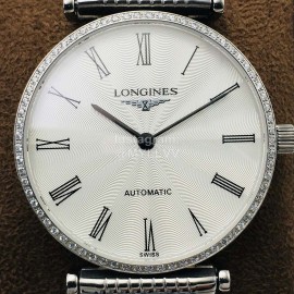 Longines Lg Factory 904l Refined Steel Strap Diamond Watch Silver