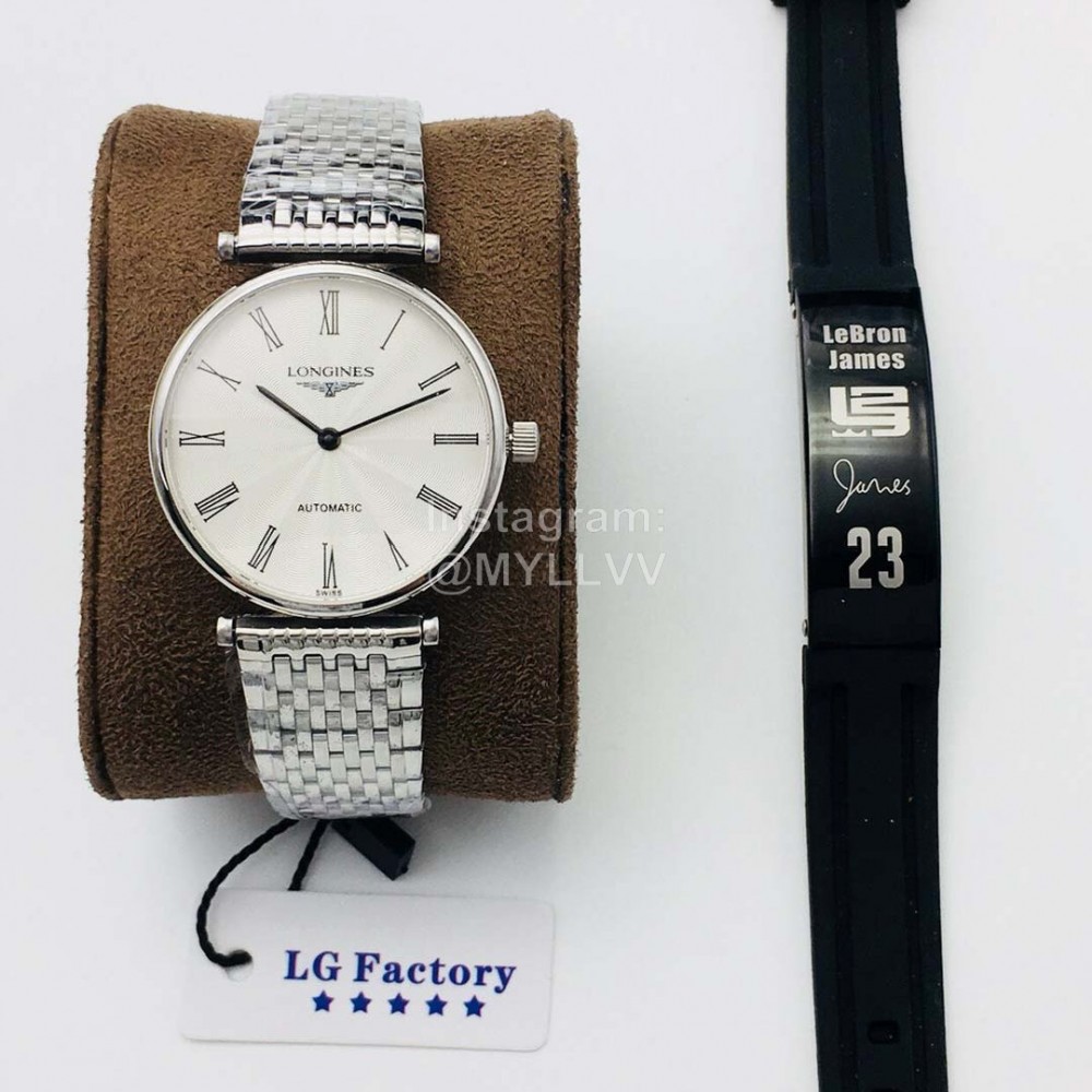 Longines Lg Factory 905l Refined Steel Strap Watch Silver