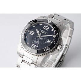 Longines 316l Refined Steel Case Steel Strap Watch Black